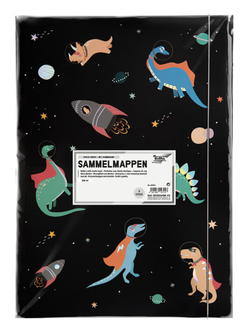 folia PAPER Opbergmap "Space dinos" zwart