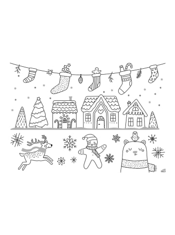 folia PAPER 15-delige creativiteitsset "Raamafbeeldingen Cosy Winter" wit/meerkleurig