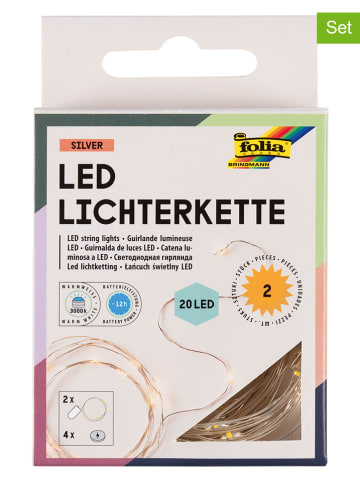 Folia 2er-Set: LED-Lichterketten in Weiß