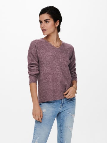 ONLY Sweter "Camilla" w kolorze ciemnofioletowym