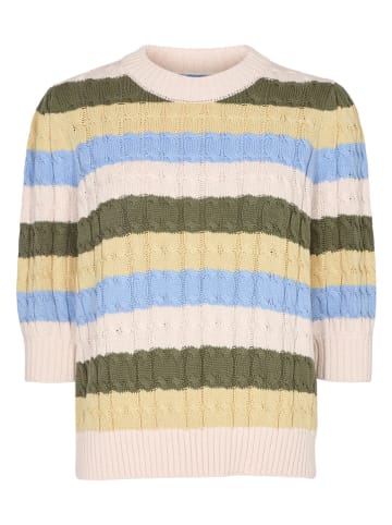 NÜMPH Sweter "Nudulcia" w kolorze oliwkowo-beżowym