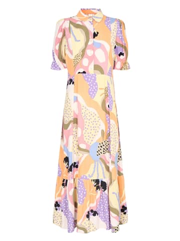 NÜMPH Sukienka "Nuchiara" w kolorze fioletowo-żółtym