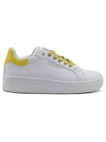 Benetton Sneakers wit/goudkleurig