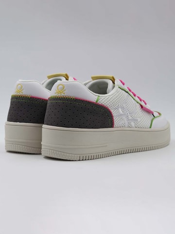 Benetton Sneakers in Weiß/ Schwarz/ Pink