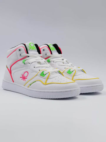 Benetton Sneakersy w kolorze białym ze wzorem