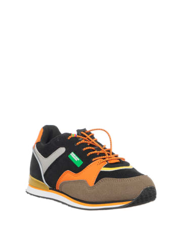 Benetton Sneakers zwart/oranje/lichtbruin