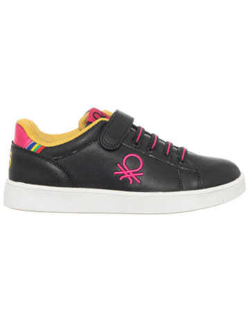 Benetton Sneakers in Schwarz/ Pink/ Gelb