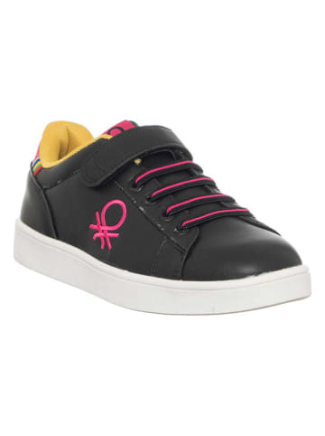 Benetton Sneakersy w kolorze czarno-różowym