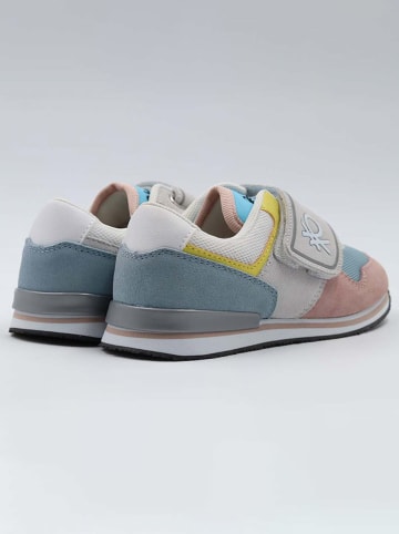 Benetton Sneakers in Weiß/ Rosa/ Blau