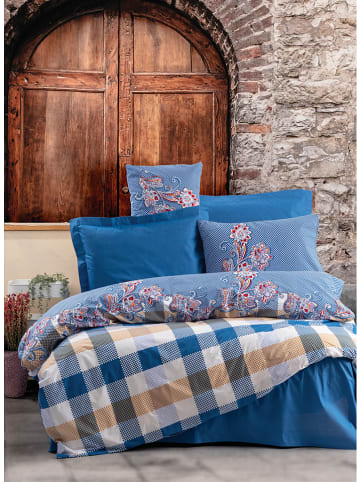 Elizabed Renforcé beddengoedset blauw