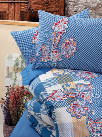 Elizabed Renforcé beddengoedset blauw