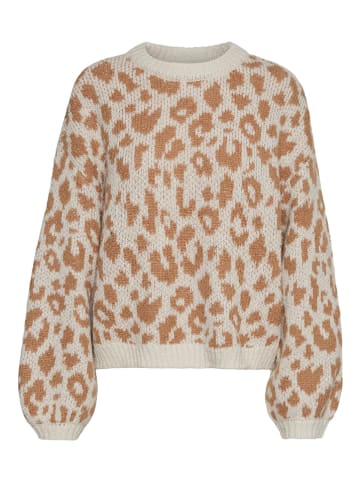 Vero Moda Sweter "Zelmaleo" w kolorze jasnobrązowo-kremowym