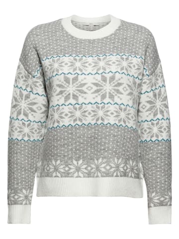 ESPRIT Sweter w kolorze szaro-białym