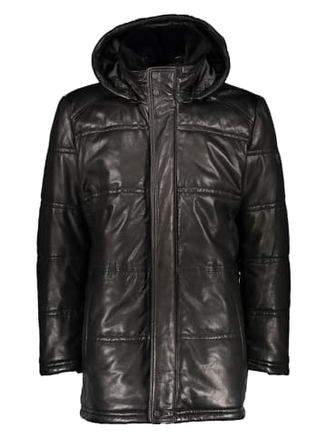 Bugatti Leren mantel zwart