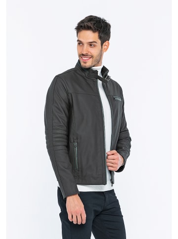 Basics & More Leren jas antraciet