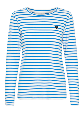 Kaffe Longsleeve "Liddy" wit/blauw