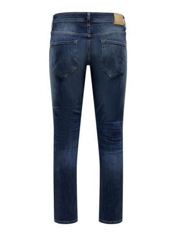 ONLY & SONS Spijkerbroek "Weft" - slim fit - donkerblauw