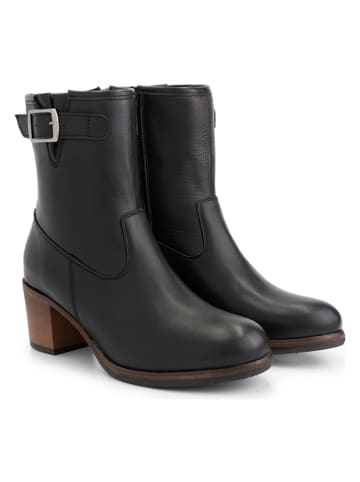 mysa Leder-Stiefeletten "Poppy" in Schwarz