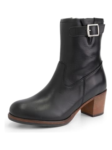 mysa Leder-Stiefeletten "Poppy" in Schwarz