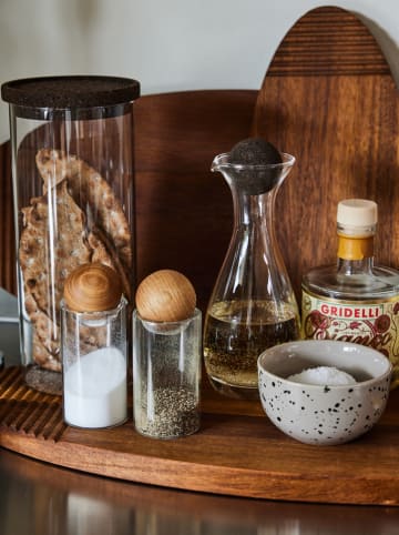 Sagaform 2tlg. Set: Salz- & Pfefferstreuer ''Nature'' in Braun - (H)11 x Ø 5 cm