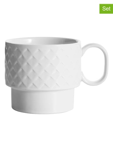 Sagaform 6er-Set: Kaffeetassen in Weiß - 400 ml
