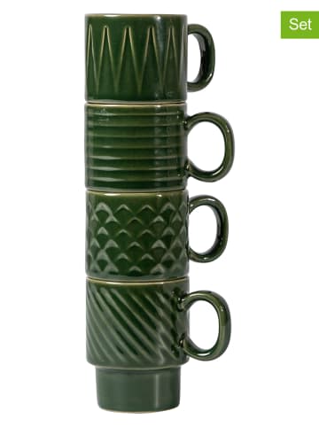 Sagaform Filiżanki (4 szt.) w kolorze zielonym do espresso - 100 ml