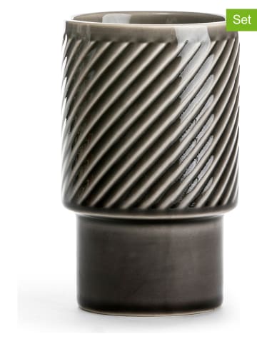 Sagaform 6er-Set: Milchkaffeebecher in Grau - 400 ml