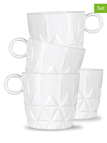 Sagaform 4er-Set: Tassen ''Juni'' in Weiß - 200 ml