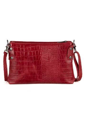 Mia Tomazzi Leder-Umhängetasche "Abano" in Rot - (B)23 x (H)16 x (T)2 cm