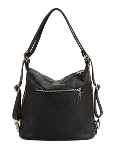 Mia Tomazzi Leren rugzak "Giulianova" zwart - (B)28 x (H)29 x (D)12 cm