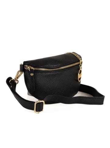 Mia Tomazzi Leder-Brustbeutel "Perugino" in Schwarz - (B)23 x (H)13 x (T)2 cm