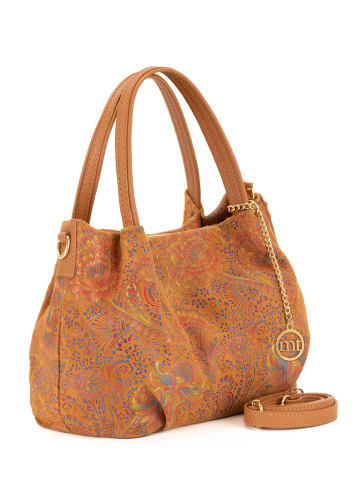 Mia Tomazzi Leder-Henkeltasche "Gonfalone" in Hellbraun/ Bunt - (B)24 x (H)21 x (T)13 cm