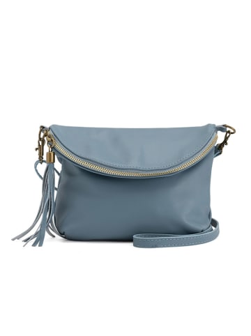 Mia Tomazzi Leren schoudertas "Cetona" donkerblauw - (B)24 x (H)18 x (D)4 cm