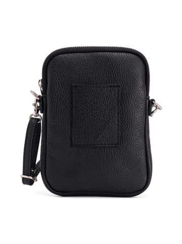Mia Tomazzi Leder-Handytasche "Paglia" in Schwarz - (B)15 x (H)20 x (T)1 cm
