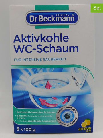 Dr. Beckmann 3er-Set: Aktivkohle WC-Schaum, je 3 x 100g