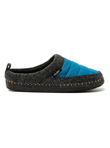 nuvola Hauschuhe "Zueco New Wool" in Blau/ Anthrazit