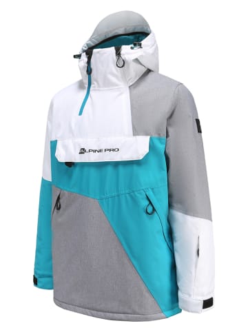 Alpine Pro Ski-/snowboardjas "Kana" wit/turquoise/grijs