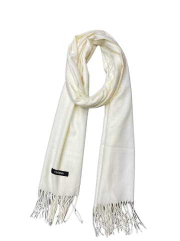 INKA BRAND Sjaal met aandeel wol en kasjmier crème  - (L)184 x (B)70 cm