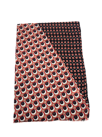 INKA BRAND Sjaal zwart/rood  - (L)185 x (B)90 cm