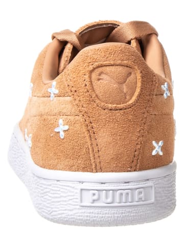 Puma Skórzane sneakersy "Suede Flower" w kolorze jasnobrązowym