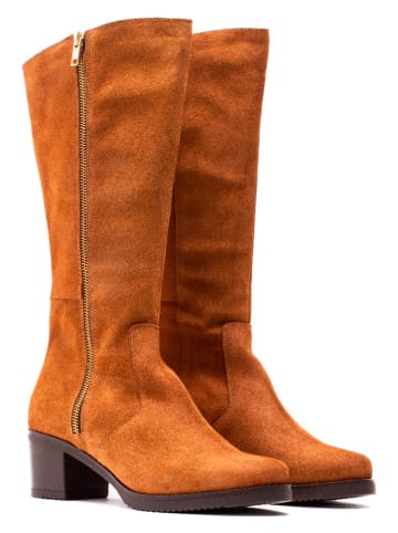Helene Rouge Leder-Stiefel in Camel