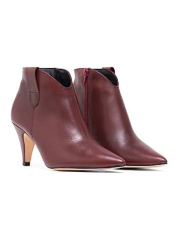 Helene Rouge Leder-Ankle-Boots in Bordeaux