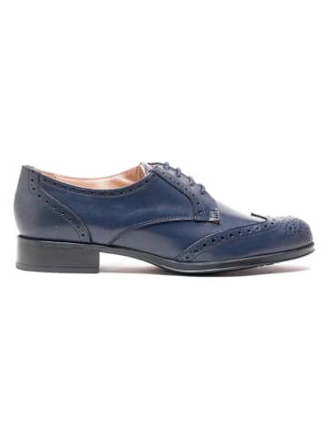 Helene Rouge Leder-Schnürschuhe in Dunkelblau