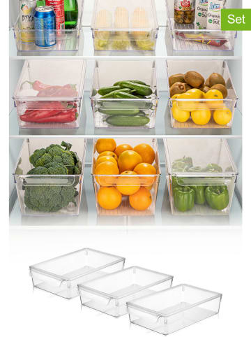 Violeta Home 3-delige set: koelkastorganizers transparant - (B)32,5 x (H)7 x (D)20 cm