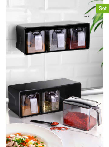Violeta Home 7er-Set: Vorratsbehälter in Schwarz