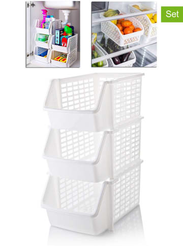 Violeta Home 3-delige set: keukenorganizers wit - (B)21 x (H)15 x (D)29 cm