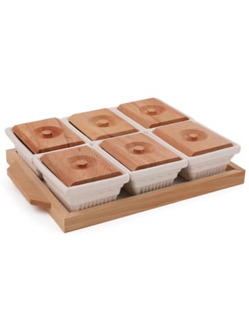 Violeta Home 7-częściowy zestaw w kolorze biało-jasnobrązowym