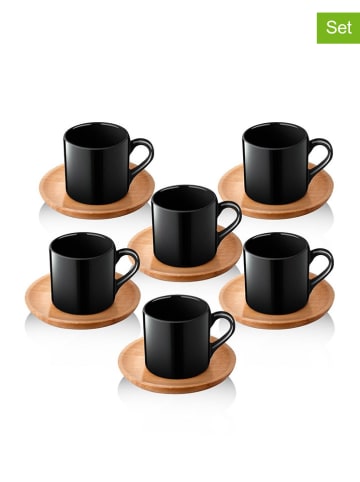 Violeta Home 6-delige set: espressokoppen zwart - 90 ml