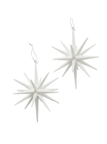 Boltze 2er-Set: Weihnachtsanhänger "Tove" in Weiß - Ø 15 cm