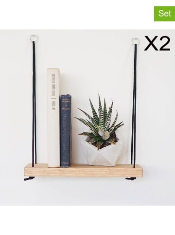 Magenta Home 2er-Set: Wandregale in Hellbraun - (B)40 x (H)50 x (T)13 cm